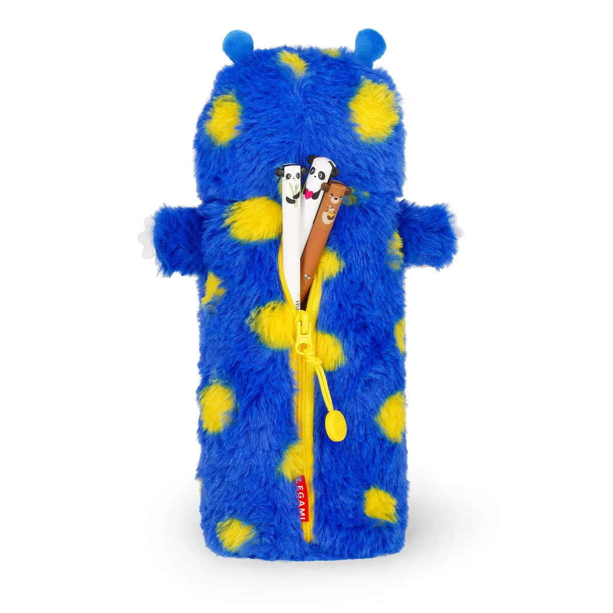 Legami Etui Super Soft - Monster - Achterkant met rits en pennen
