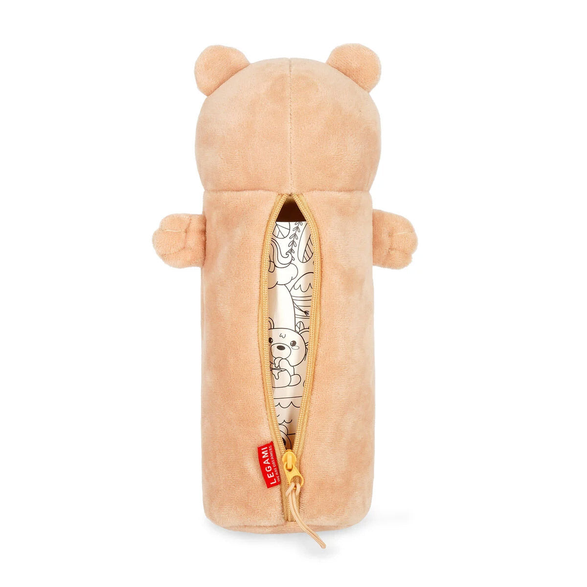 Legami Etui Super Soft - Teddy Bear - achterkant op een witte achtergrond