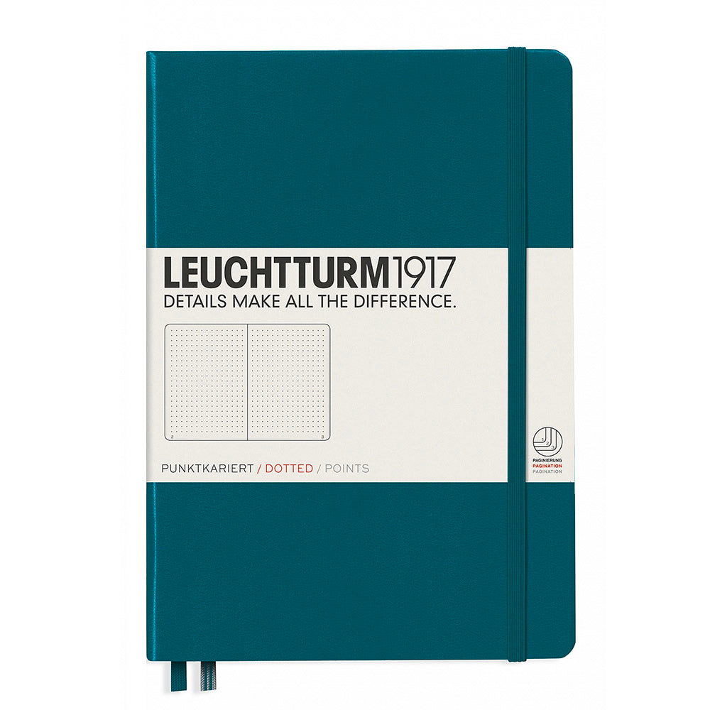 Leuchtturm1917 Medium A5 Notitieboek Pacific Green - Dotted - Op een Witte Achtergrond