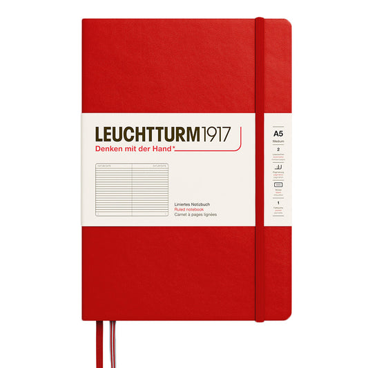 Leuchtturm1917 Medium A5 Notitieboek Cherry - Gelinieerd - Cover op een witte achtergrond