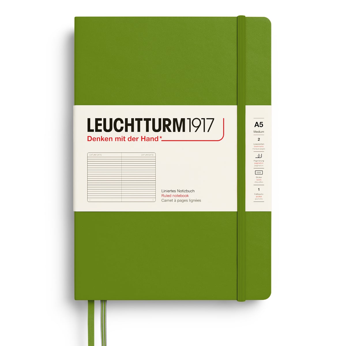 Leuchtturm1917 Medium A5 Notitieboek Moss - Gelinieerd