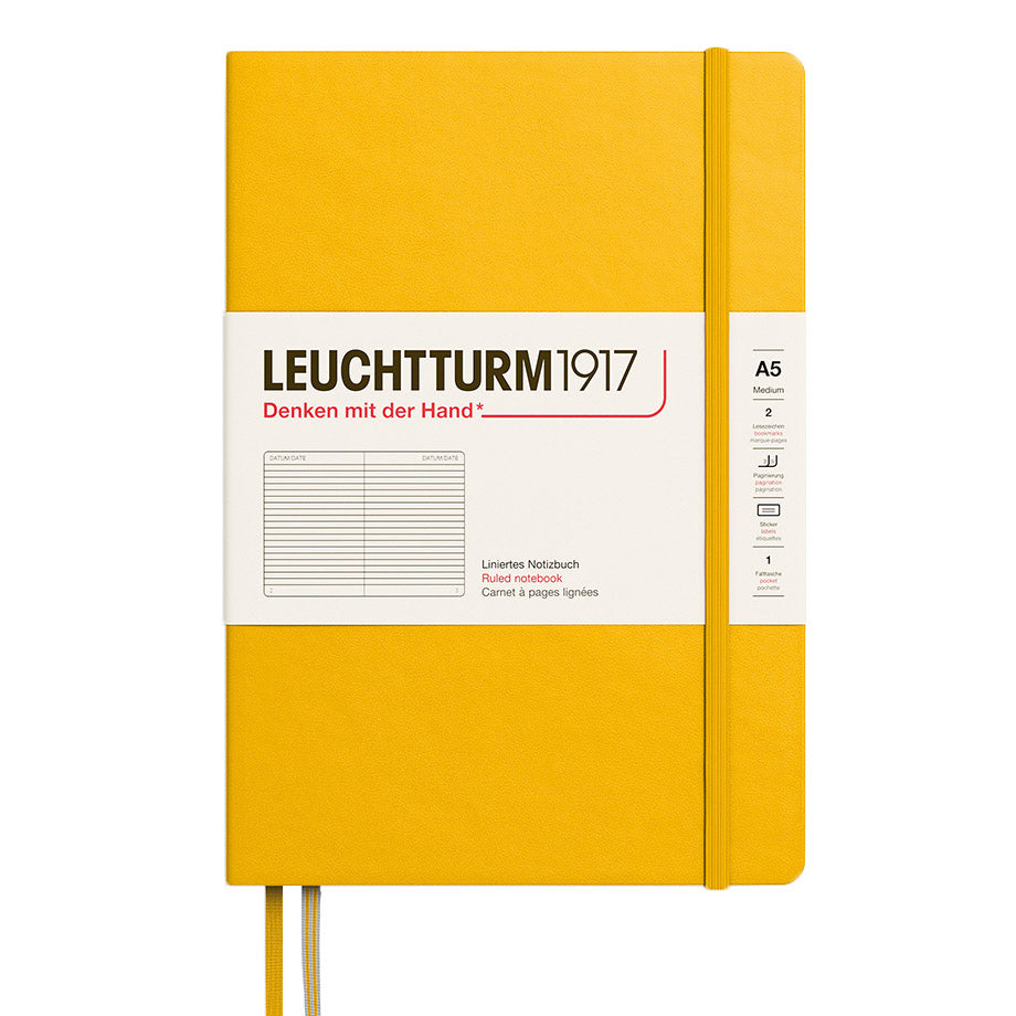Leuchtturm1917 Medium A5 Notitieboek Sunflower - Gelinieerd - Cover op witte achtergrond