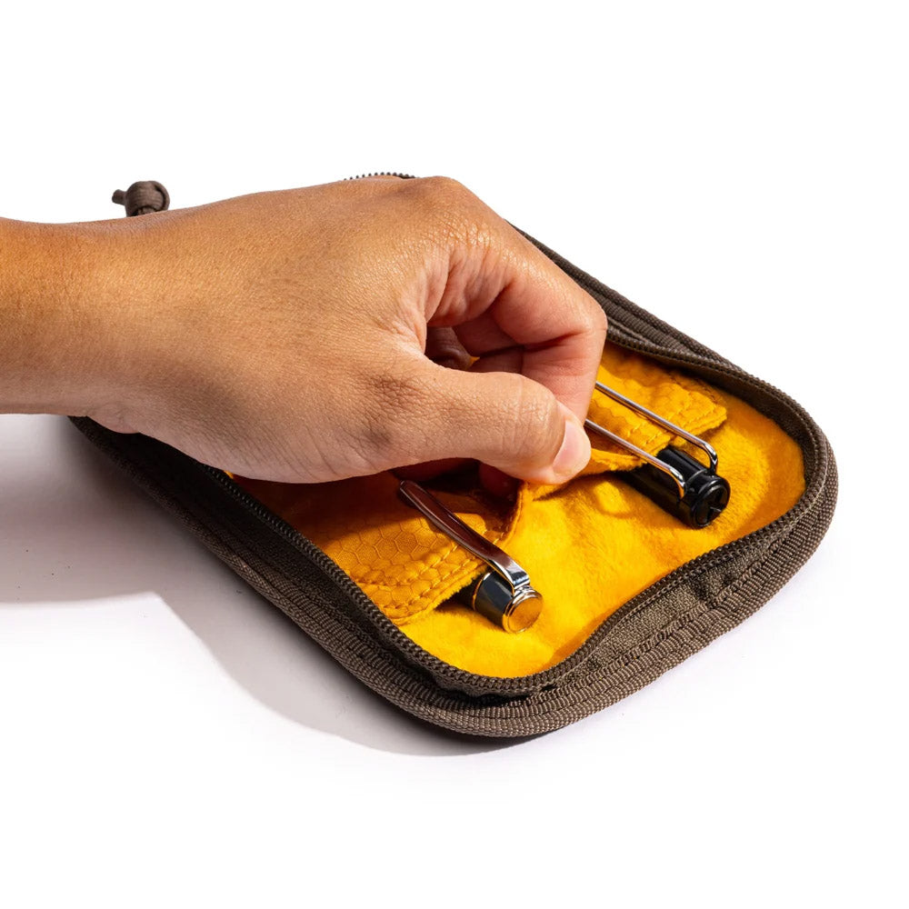 Lochby Duo Pen Pouch - Brown - Open Liggend