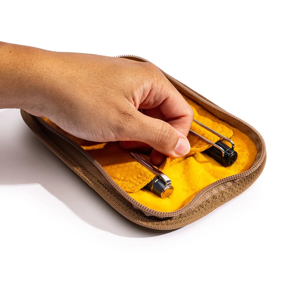 Lochby Duo Pen Pouch - Honey - Open etui