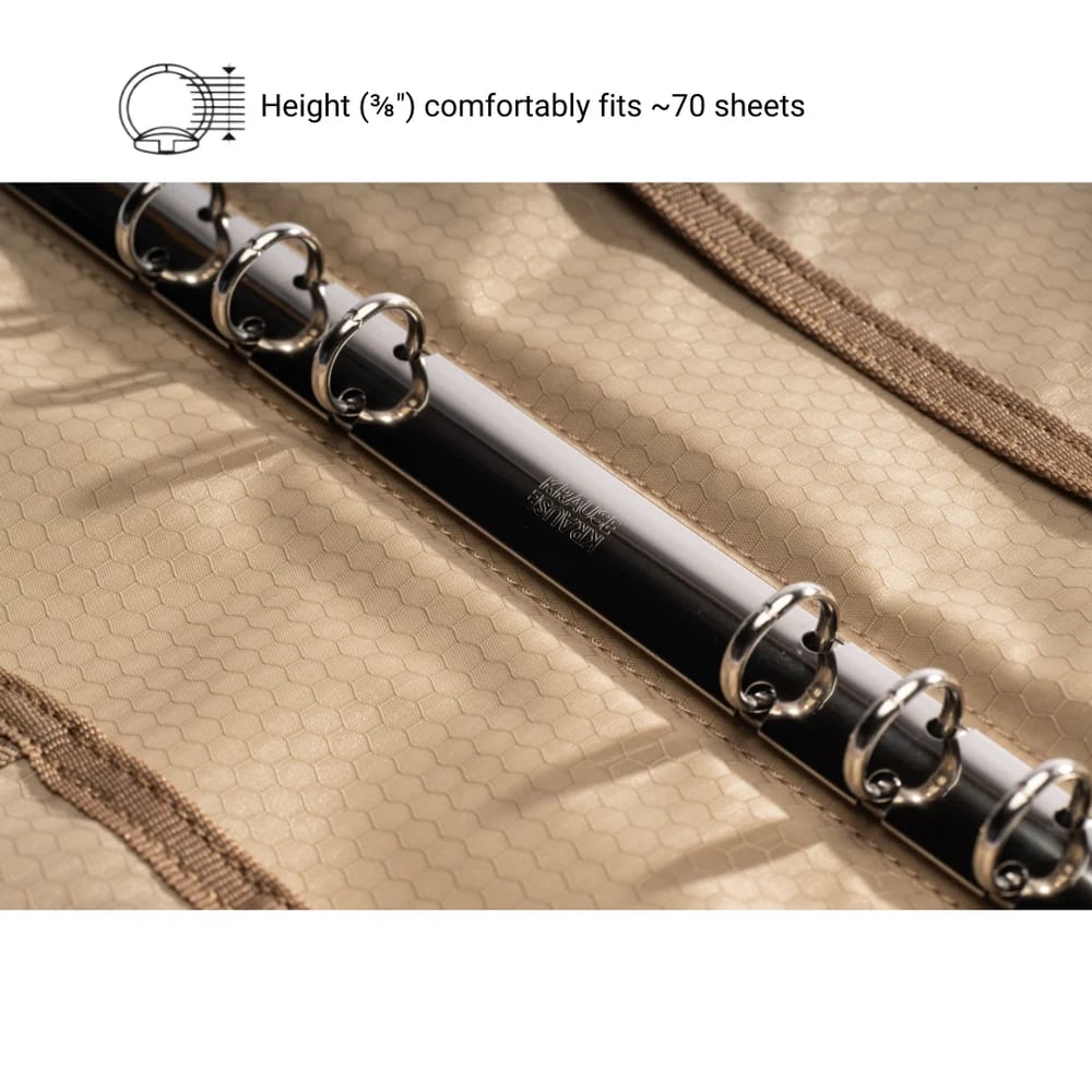 Lochby Field Binder A5 - Olive - Detail van het ringband systeem