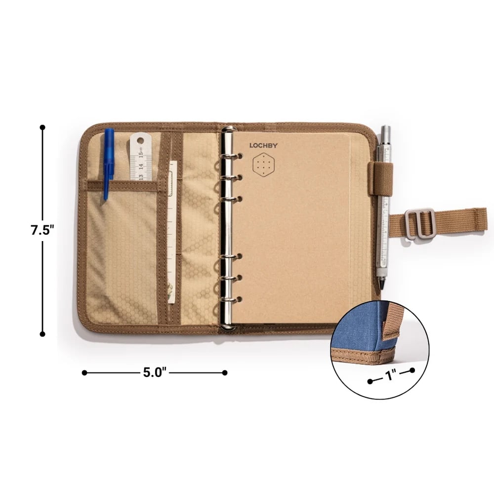 Lochby Field Binder A6 - Harbor - Afmetingen