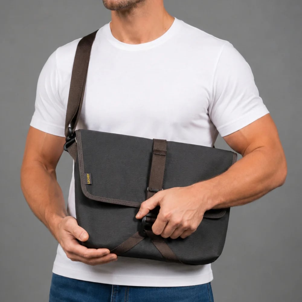 Lochby Field Sling Plus - Bumblebee / Black - Tas gedragen door een persoon