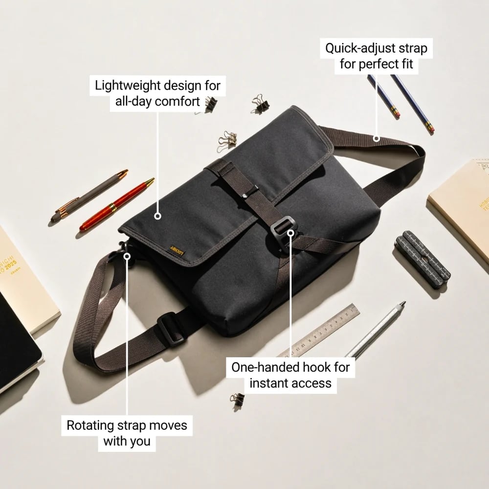 Lochby Field Sling Plus - Bumblebee / Black - Details van de tas