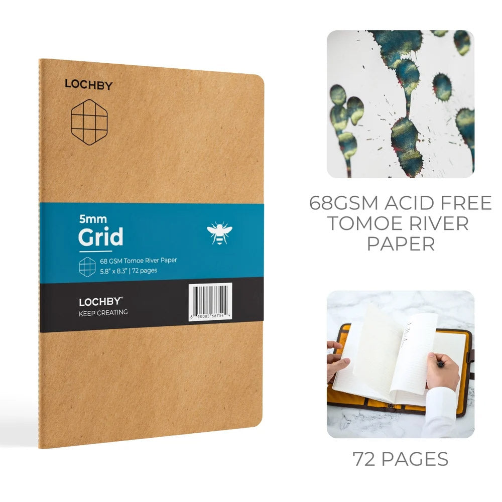 Lochby Tomoe River Notebook A5 - Geruit