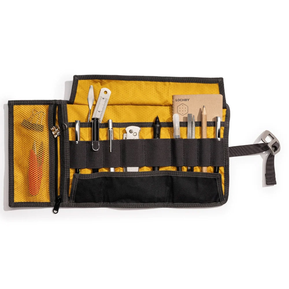 Lochby Tool Roll Etui - Charcoal Gold - Open etui liggend