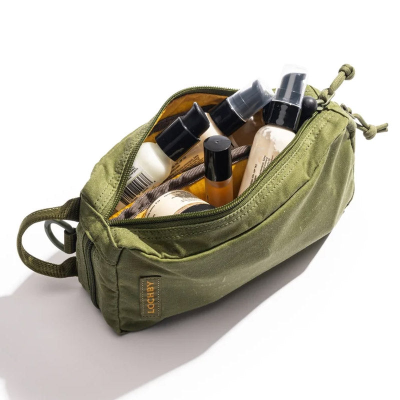 Lochby Venture Pouch - Olive - Open van de bovenkant