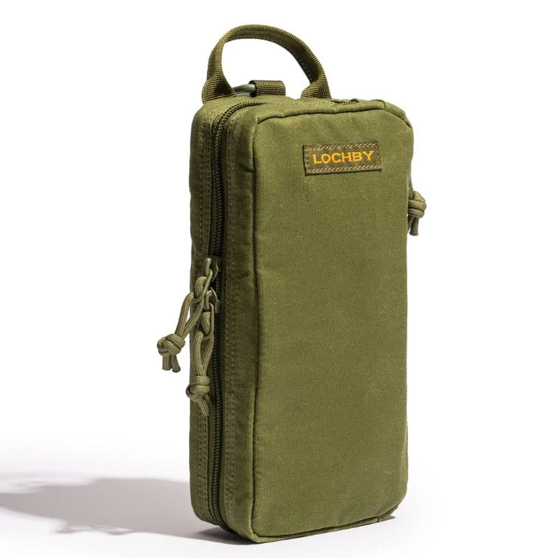 Lochby Venture Pouch - Olive - Van de zijkant op een witte achtergrond