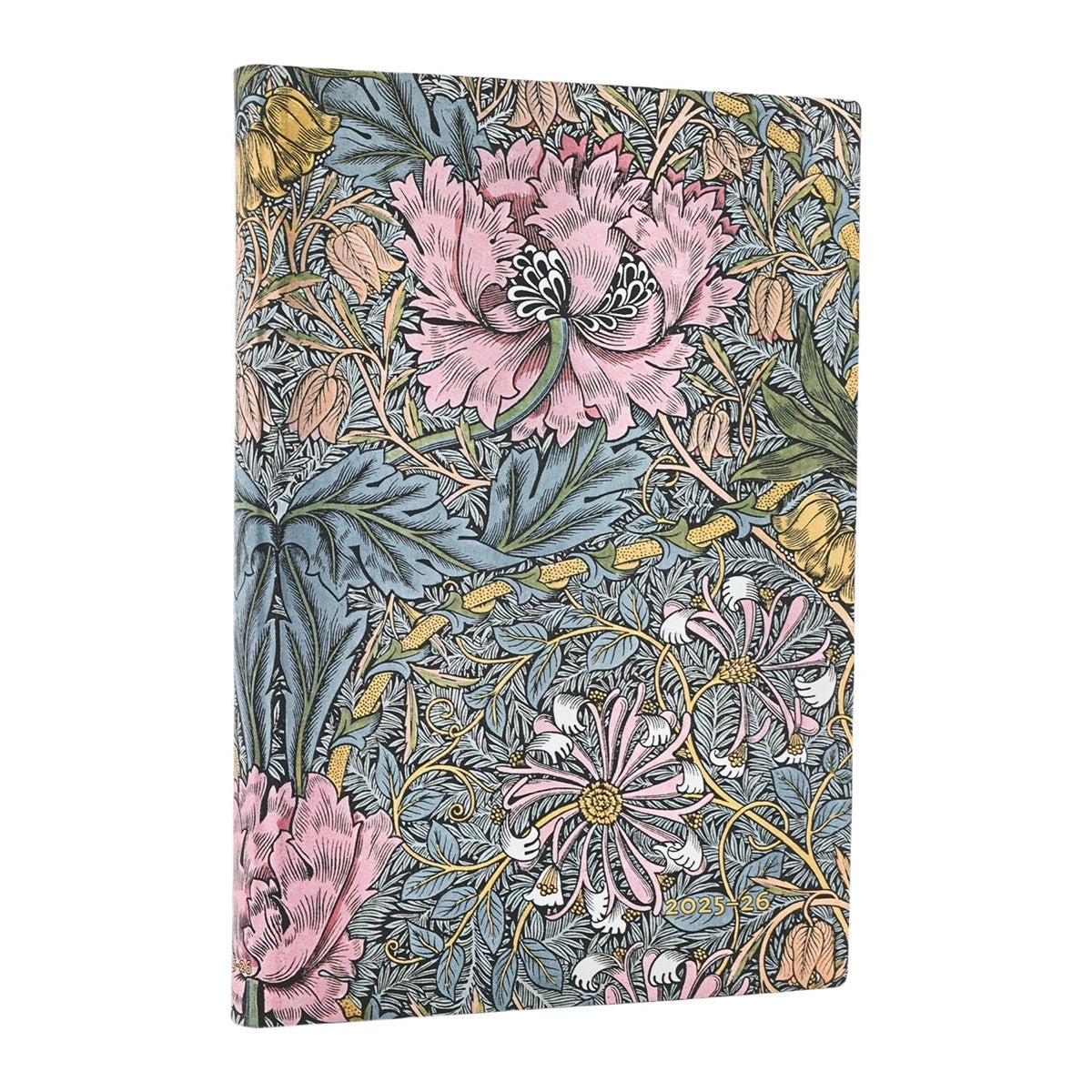 Paperblanks Agenda Flexi Midi 2025-2026 - Morris Pink Honeysuckle