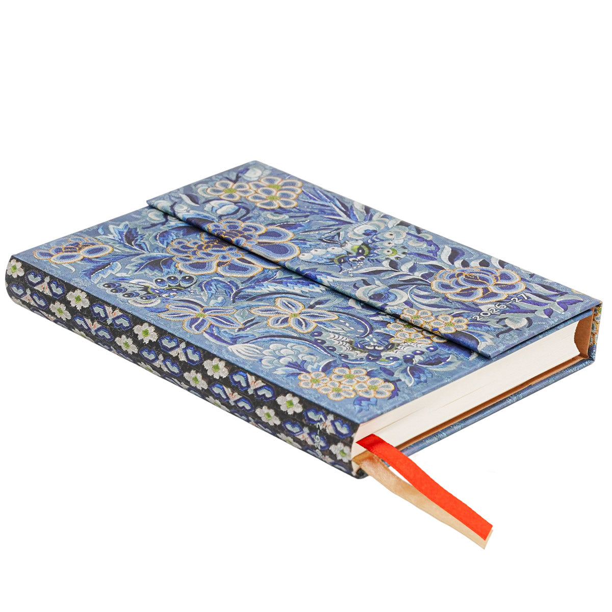 Paperblanks Agenda 2026-2027 Mini - Blue Willow - Foto van de zijkant genomen