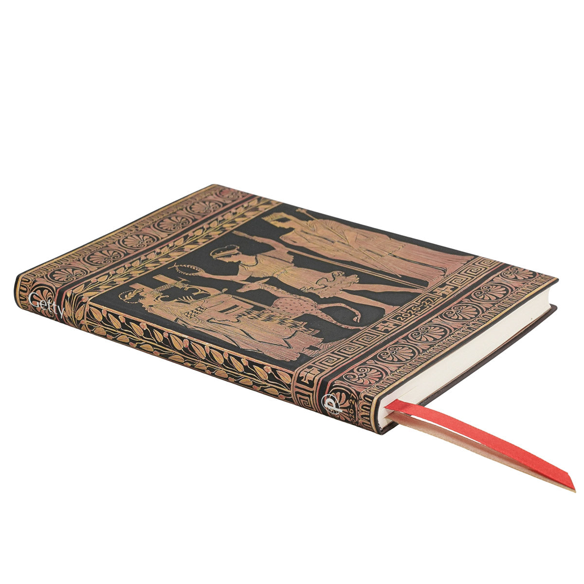 Paperblanks Agenda 2026-2027 - Gathering of Deities - Voorkant van de agenda op een witte achtergrond, schuin genomen.