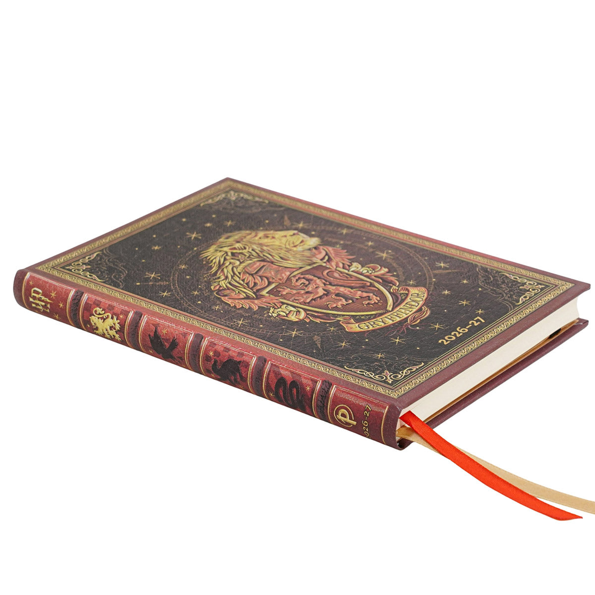 Paperblanks Agenda 2026-2027 - Gryffindor - Voorkant van de agenda, genomen van de zijkant