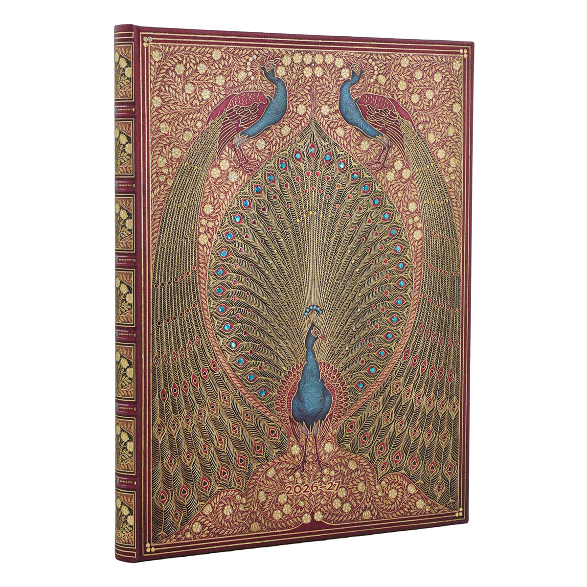 Paperblanks Agenda 2026-2027 - Hafiz's Peacocks - Voorkant van de agenda op een witte achtergrond