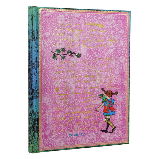 Paperblanks Agenda 2026-2027 - Astrid Lindgren, Pippi Longstocking - Voorkant van de agenda op een witte achtergrond