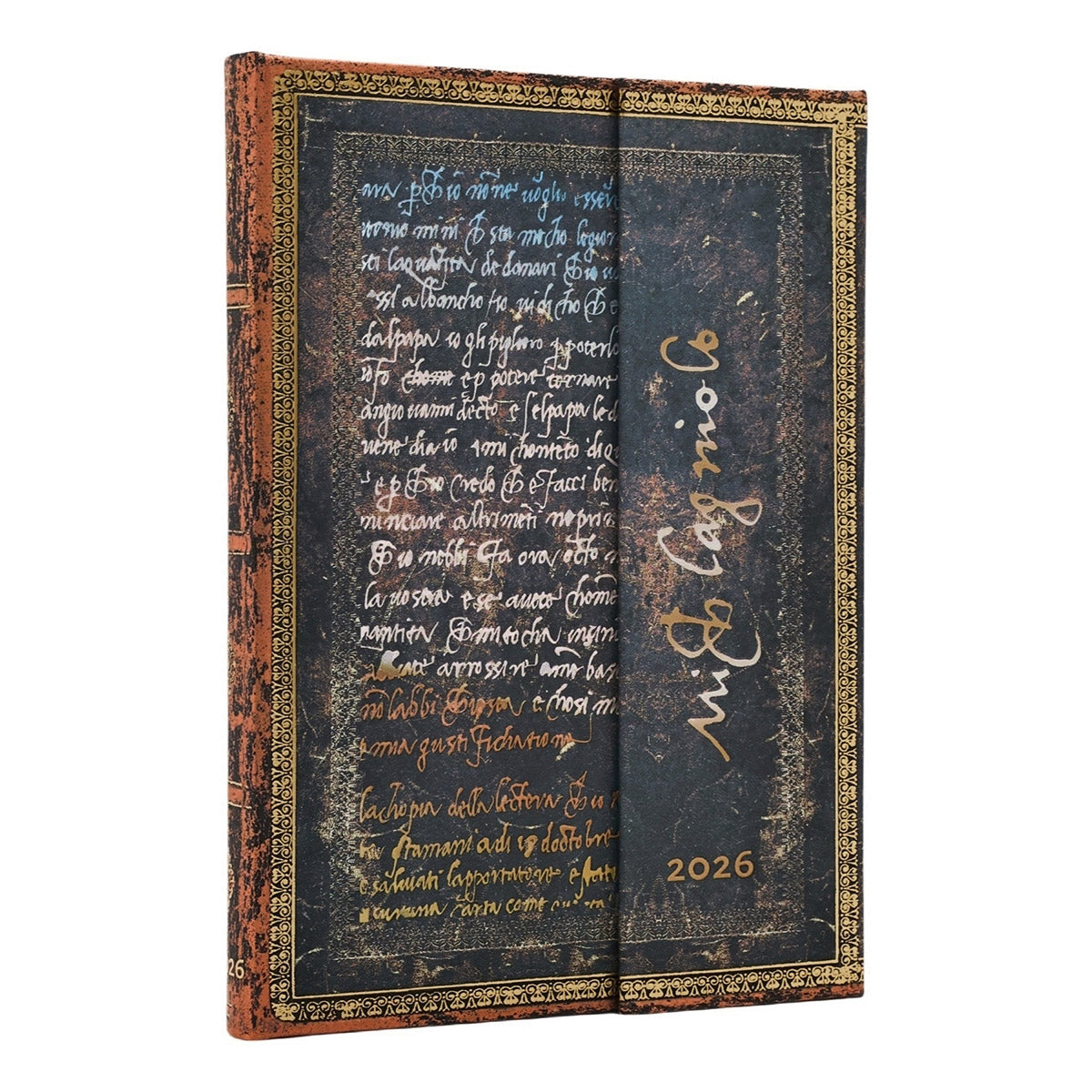 Paperblanks Agenda 2026 Midi Michelangelo, Handwriting - Week [VERSO]