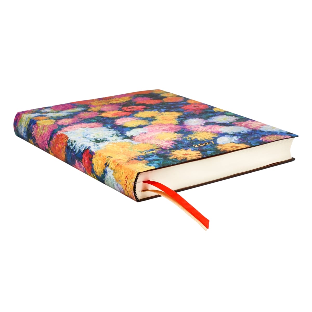 Paperblanks Agenda 2027 Flexi Ultra - Monet's Chrysanthemums - Zijkant van de agenda