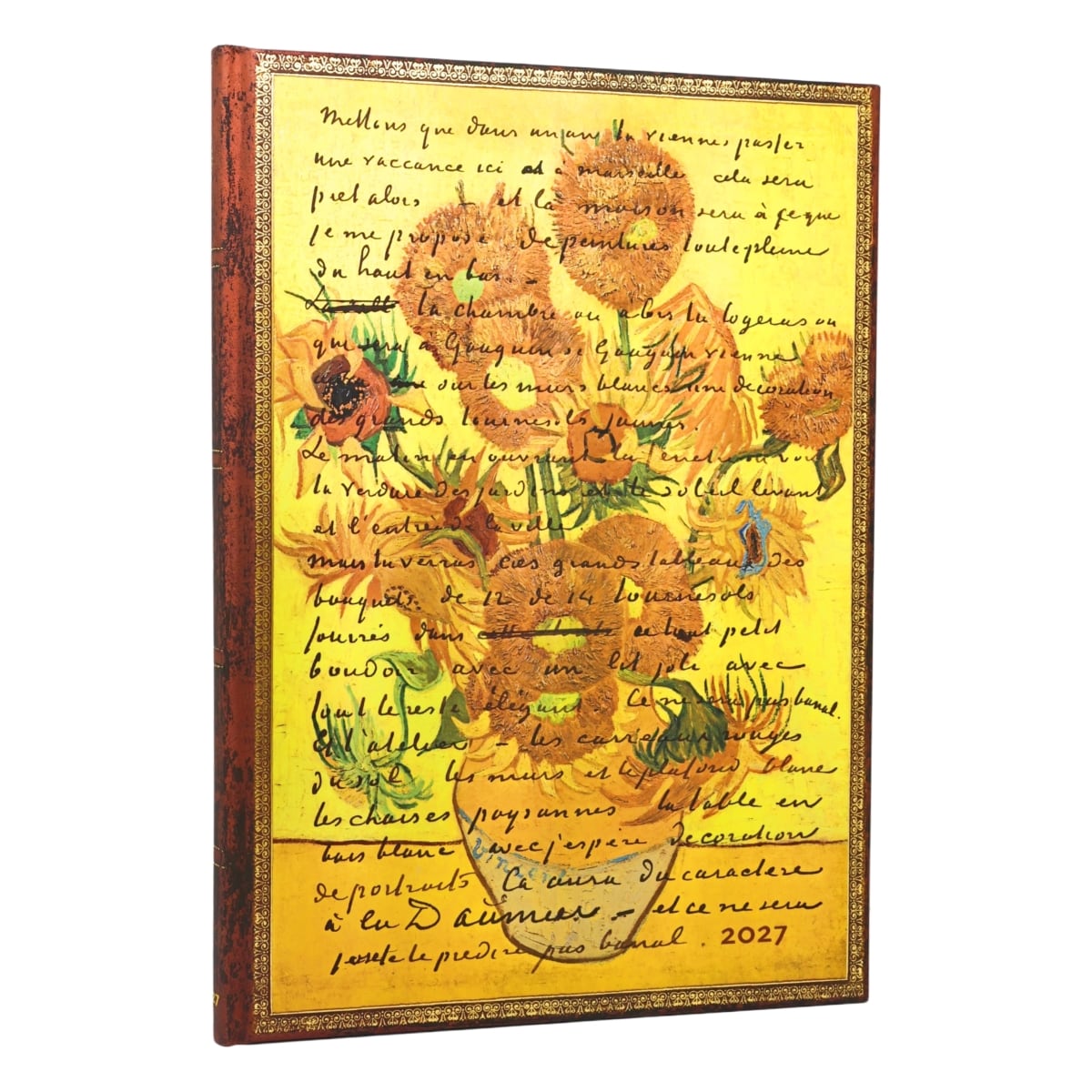Paperblanks Agenda 2027 Grande - Van Gogh, Sunflowers - Voorkant van de agenda