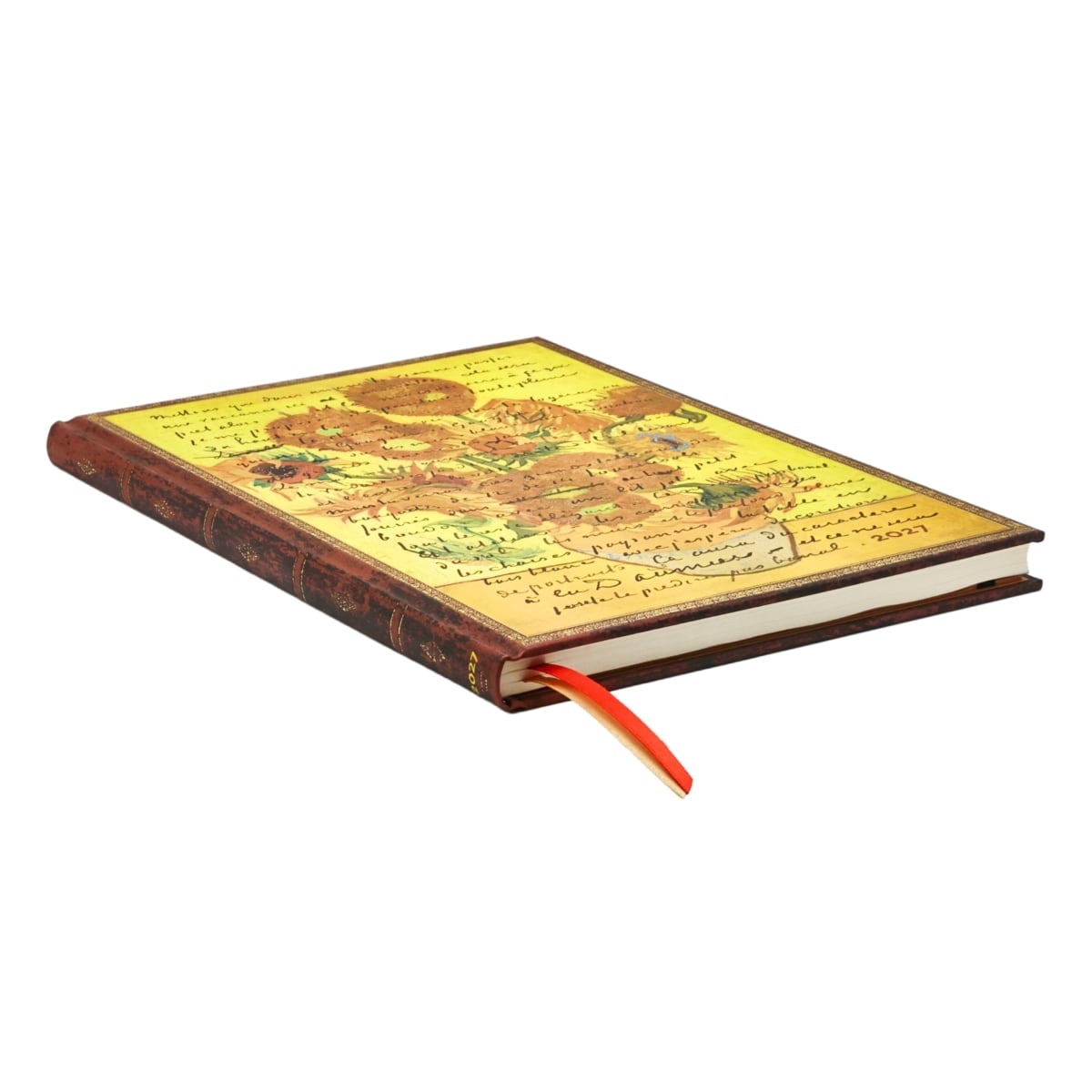 Paperblanks Agenda 2027 Grande - Van Gogh, Sunflowers - Zijkant van de agenda