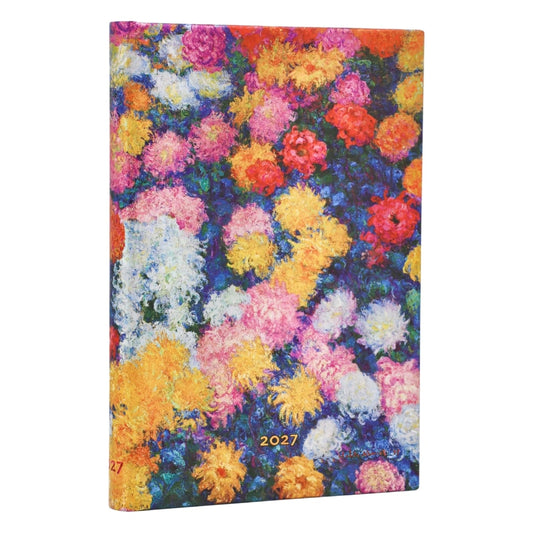 Paperblanks Agenda 2027 Maxi - Monet's Chrysanthemums - Voorkant van de agenda
