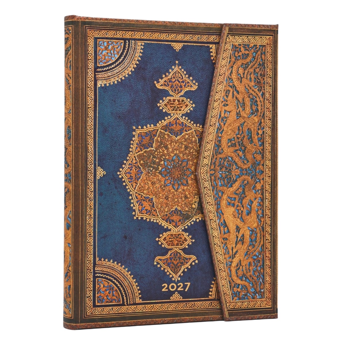 Paperblanks Agenda 2027 Midi - Safavid Indigo - Voorkant van de agenda