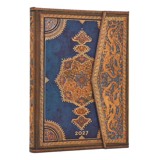 Paperblanks Agenda 2027 Midi - Safavid Indigo - Voorkant van de agenda