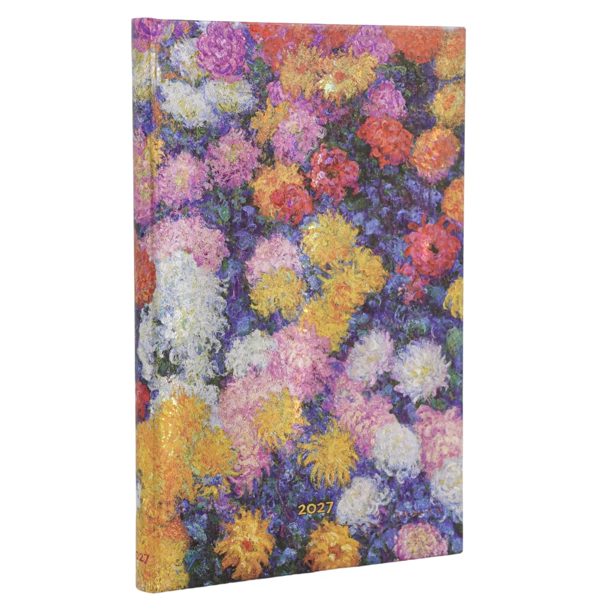 Paperblanks Agenda 2027 Mini - Monet's Chrysanthemums - Voorkant van de agenda