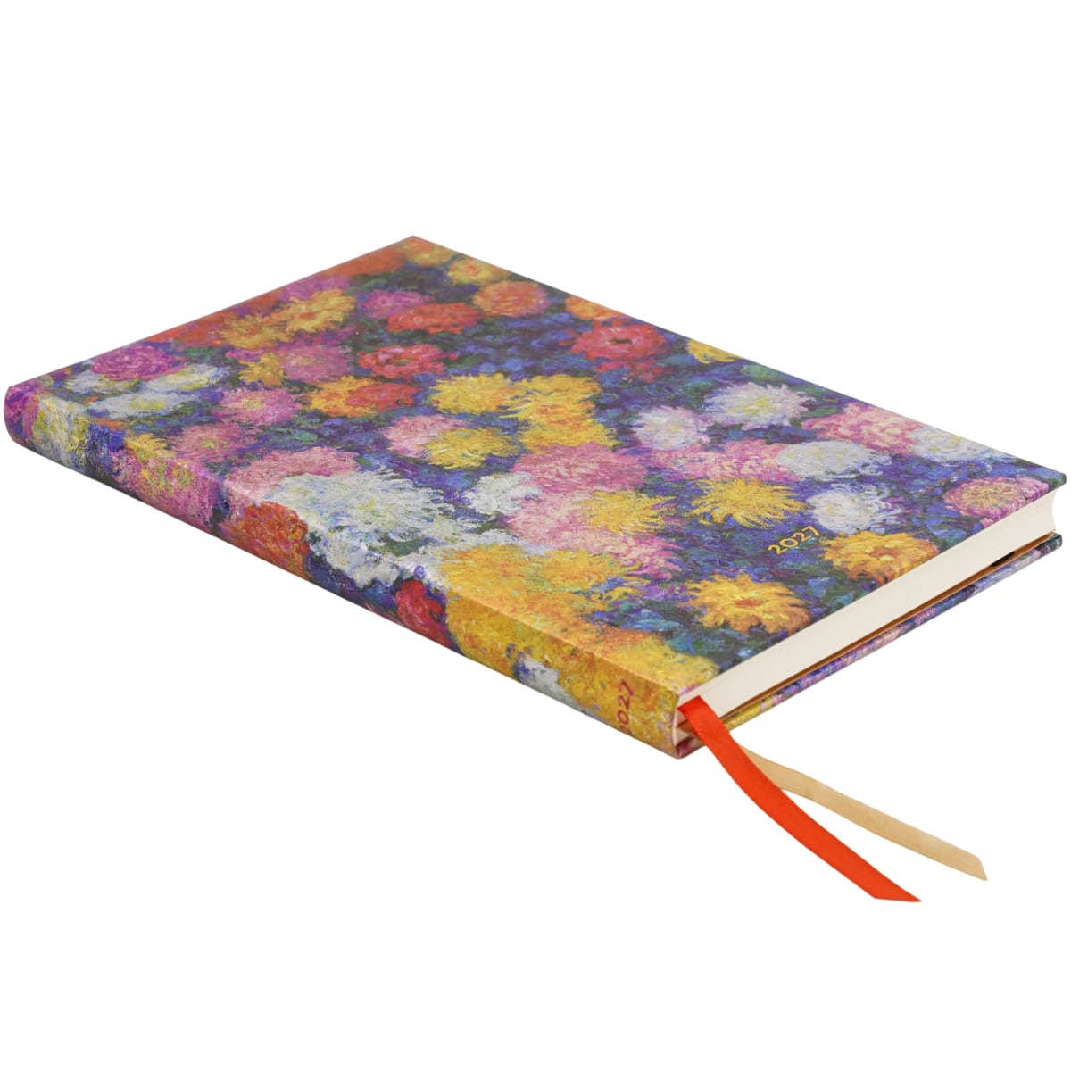 Paperblanks Agenda 2027 Mini - Monet's Chrysanthemums - Zijkant van de agenda