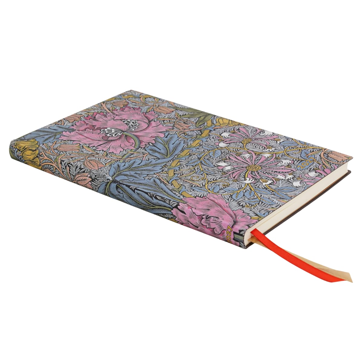 Paperblanks Agenda 2027 Mini - Morris Pink Honeysuckle - Zijkant van de agenda
