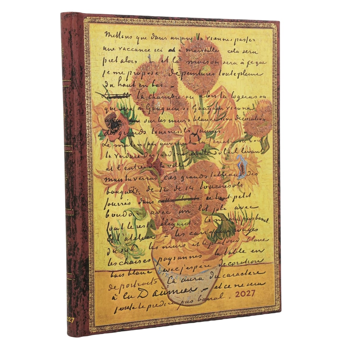 Paperblanks Agenda 2027 Ultra - Van Gogh, Sunflowers - Voorkant van de agenda
