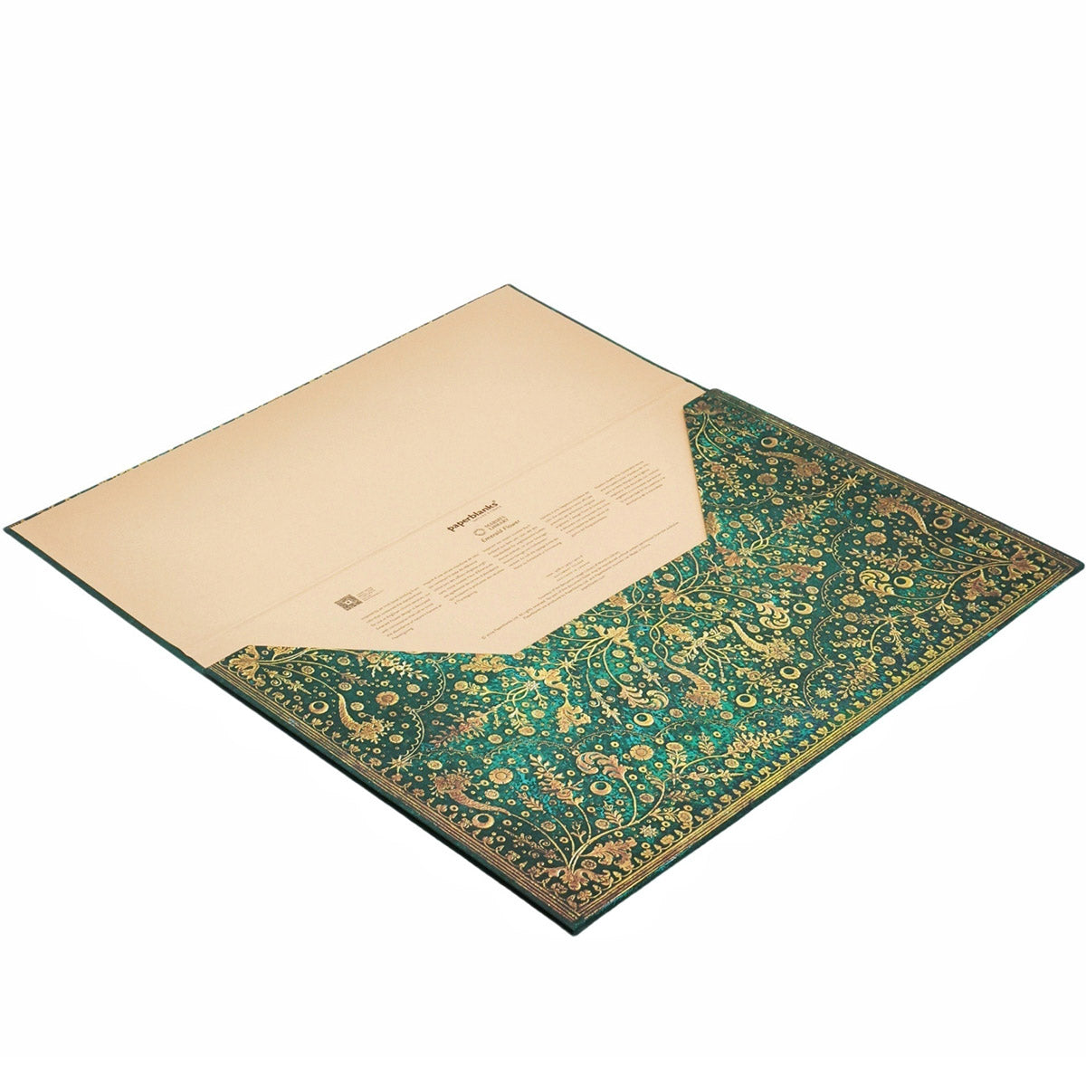 Paperblanks Emerald Flower Documenten Map - Open