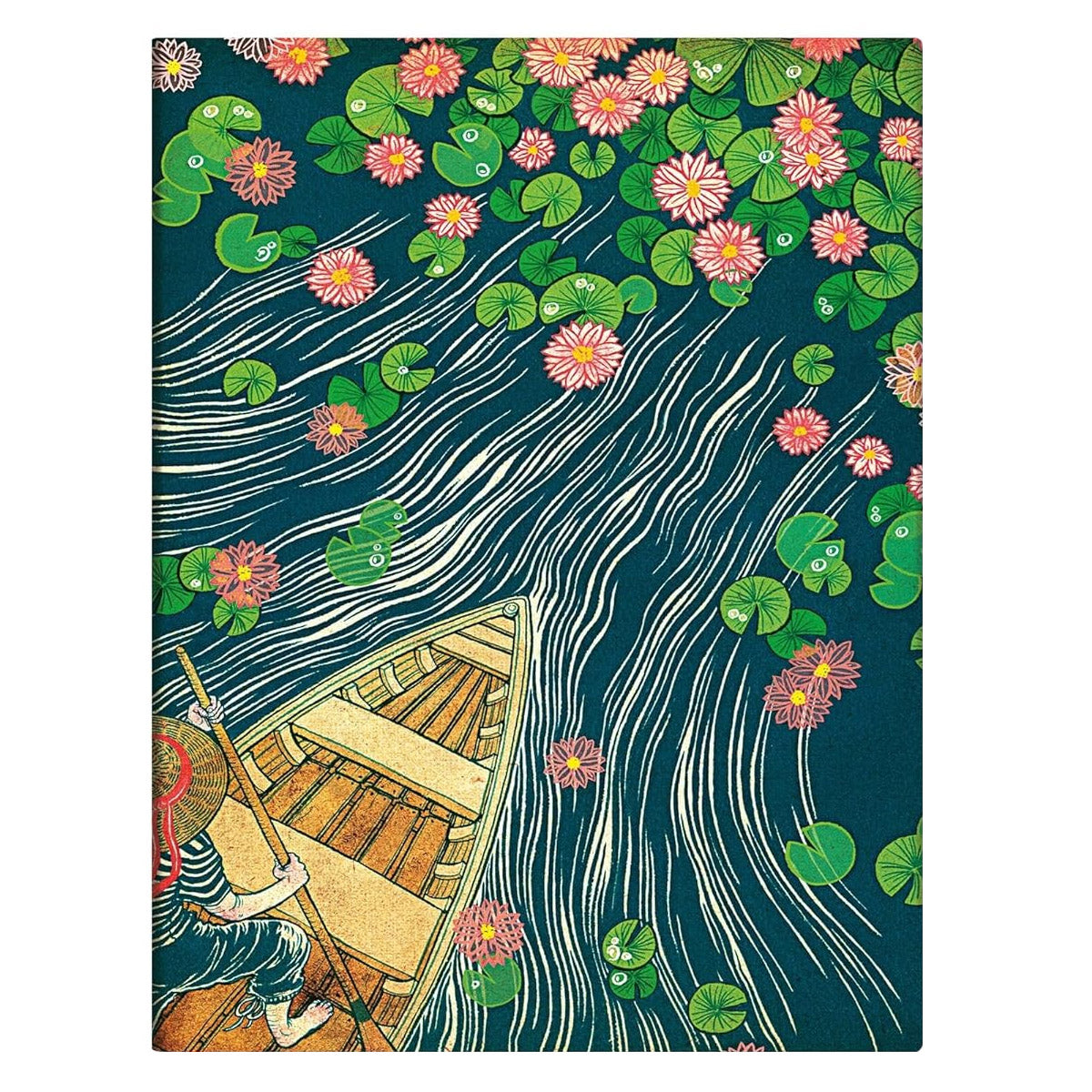 Paperblanks Lotus River - Flexibele cover van een notitieboek op een witte achtergrond