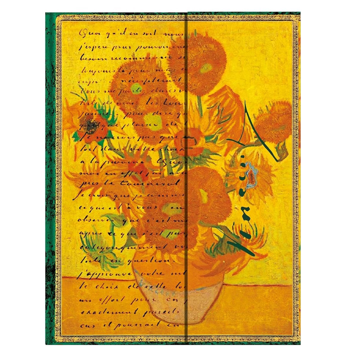 Paperblanks Van Gogh, Sunflowers - Cover van het notitieboek op een witte achtergrond
