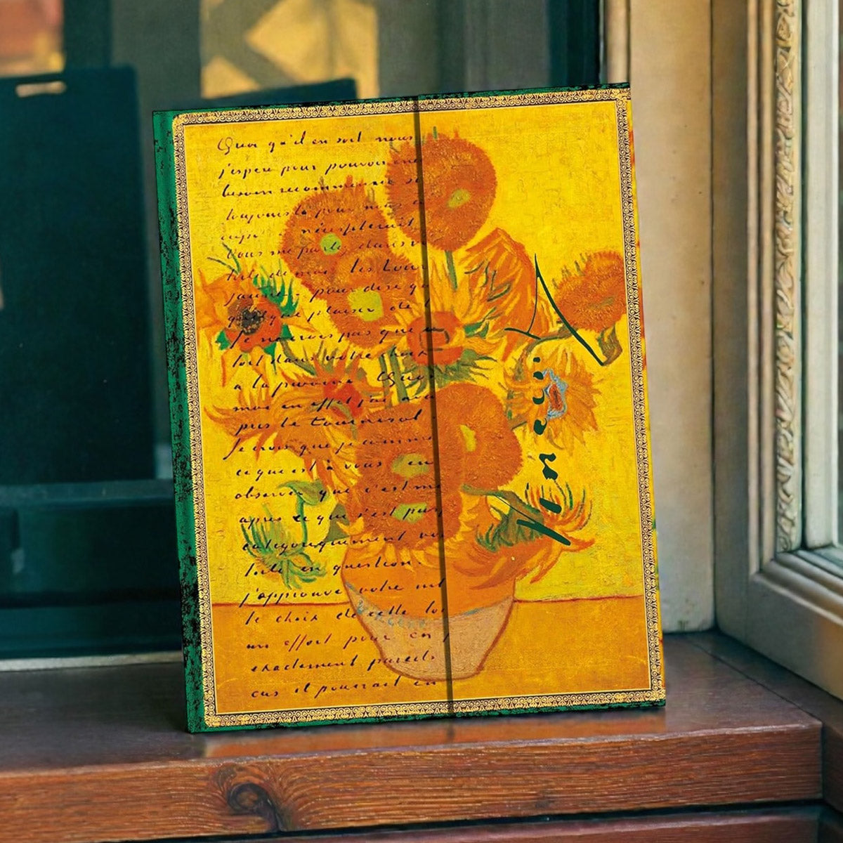 Paperblanks Van Gogh, Sunflowers op de vensterbank bij een raam