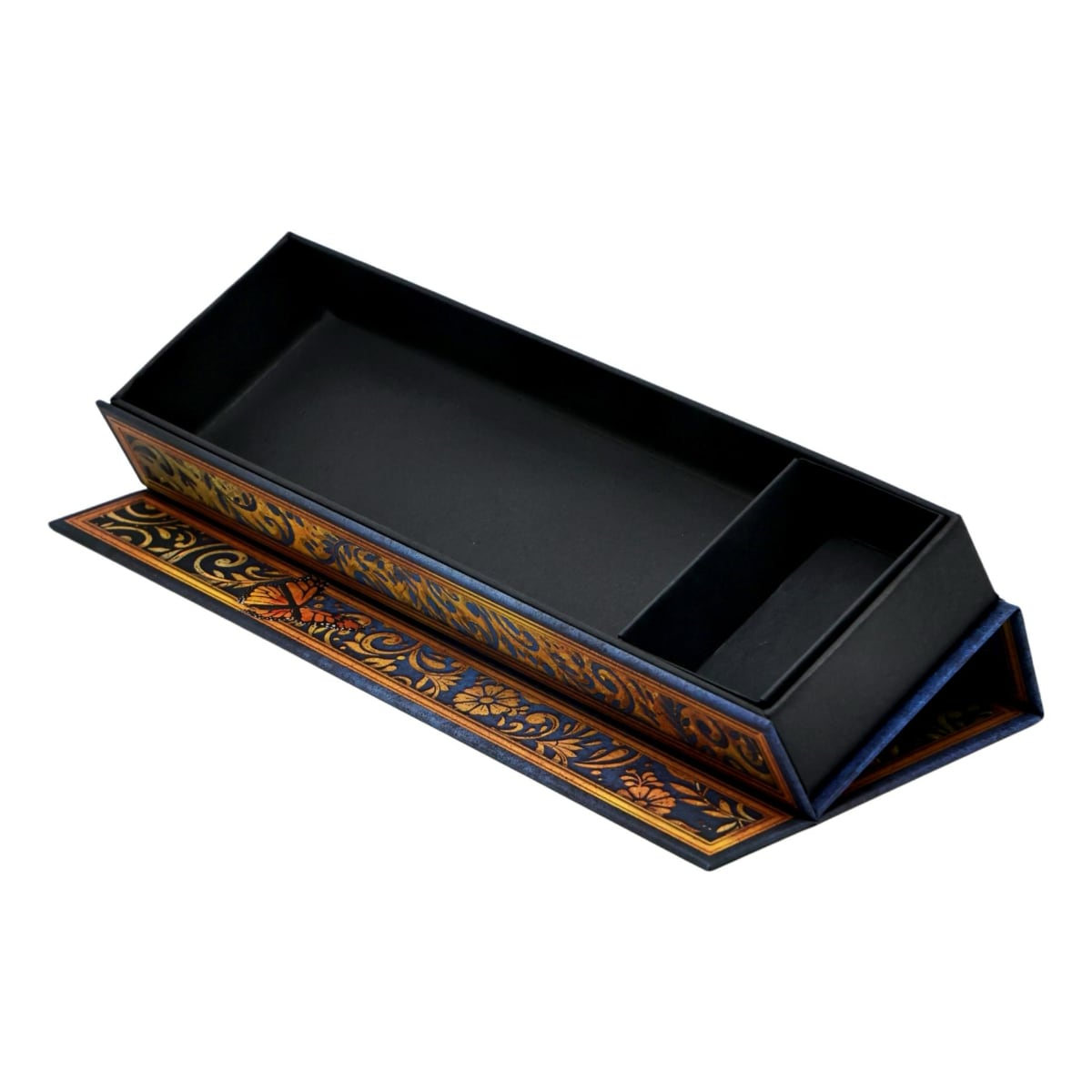 Paperblanks Pennen Box The Colourful Portrait - Open op een witte achtergrond