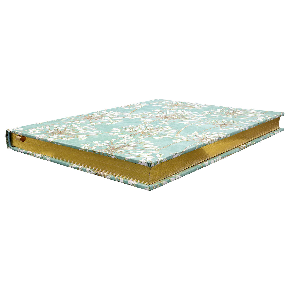 Peter Pauper Oversize Notitieboek Allium Blossoms - zijkant van het boek met goud folie bedrukt papier