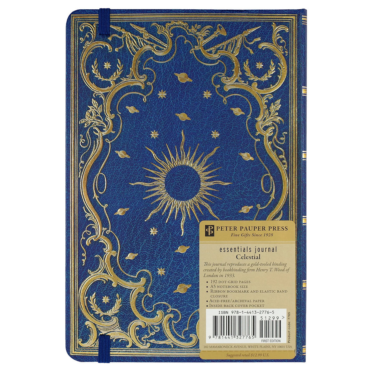Peter Pauper Notitieboek Celestial - achterkant op een witte achtergrond