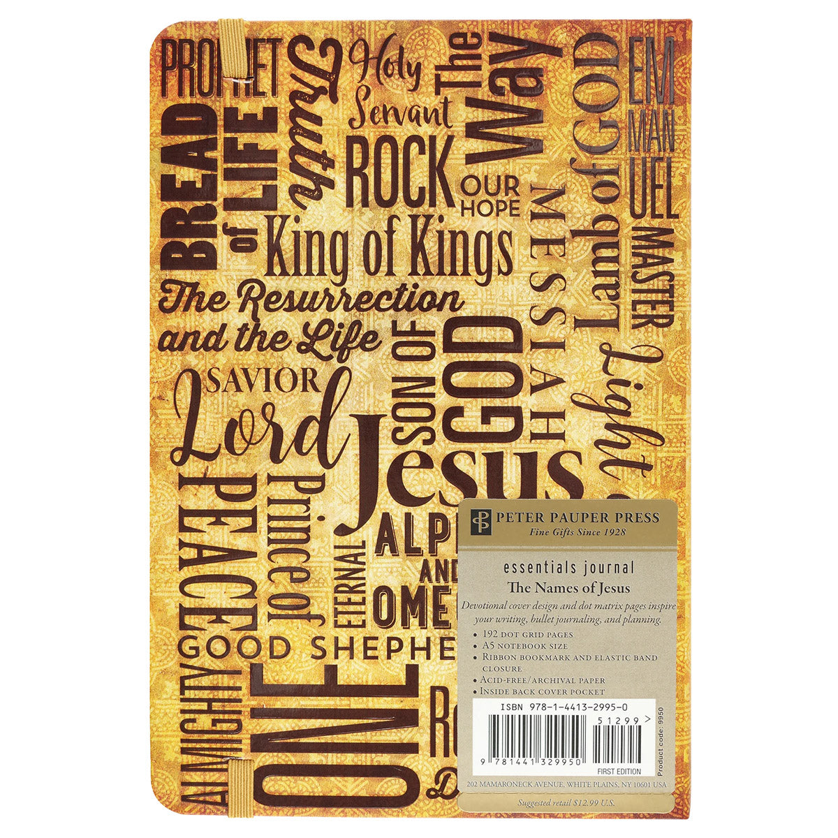 Peter Pauper Notitieboek The Names of Jesus - achterkant op een witte achtergrond