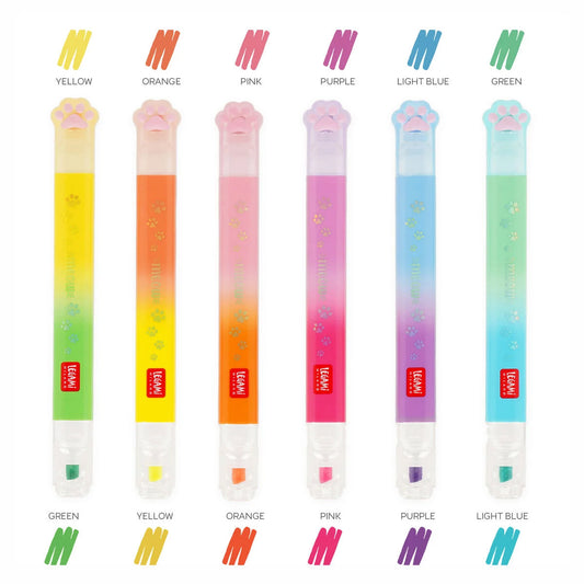 Legami Set of 6 Dual-Tip Highlighters - Kitty