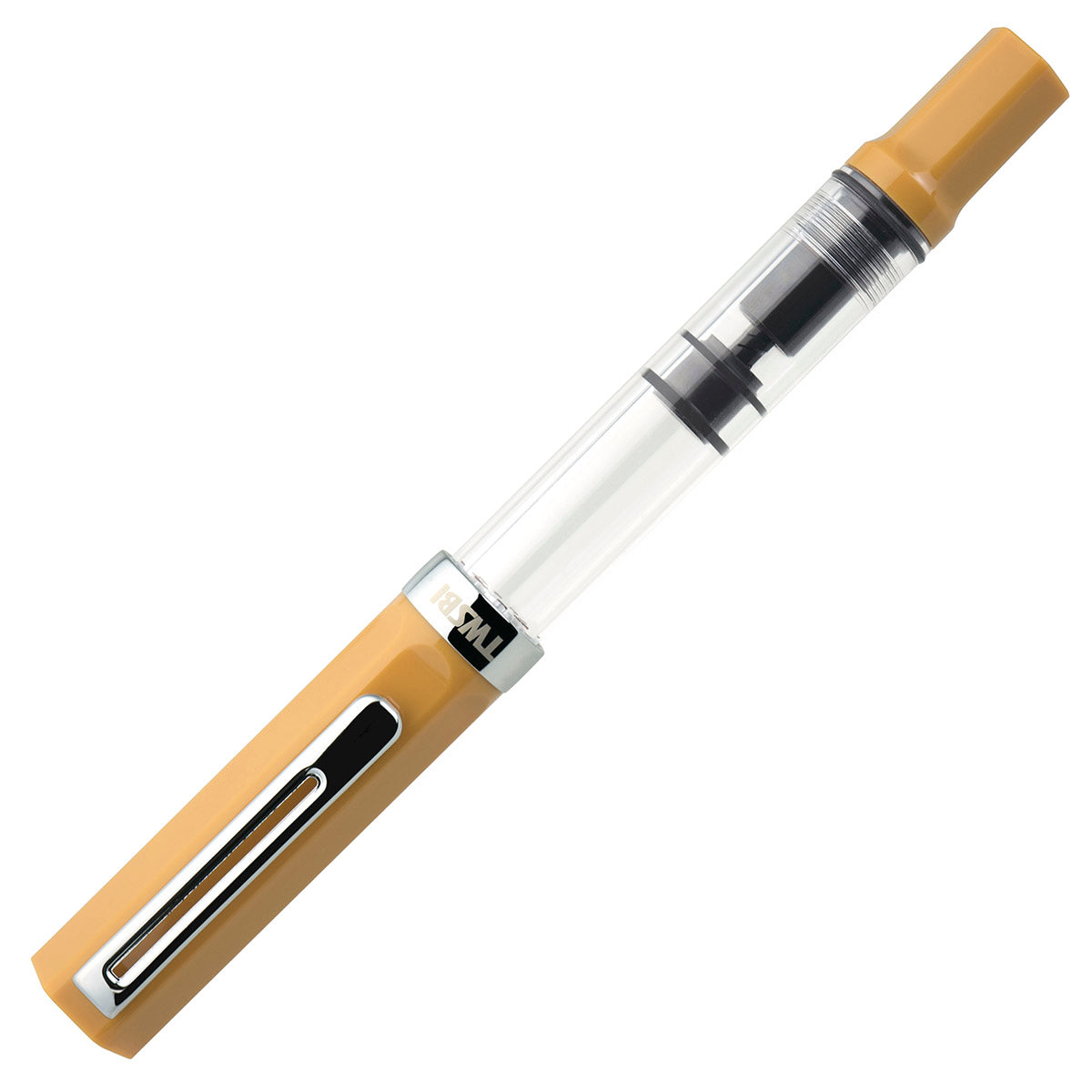 TWSBI Eco Fountain Pen Bahama Yellow - Vulpen met dop op een witte achtergrond