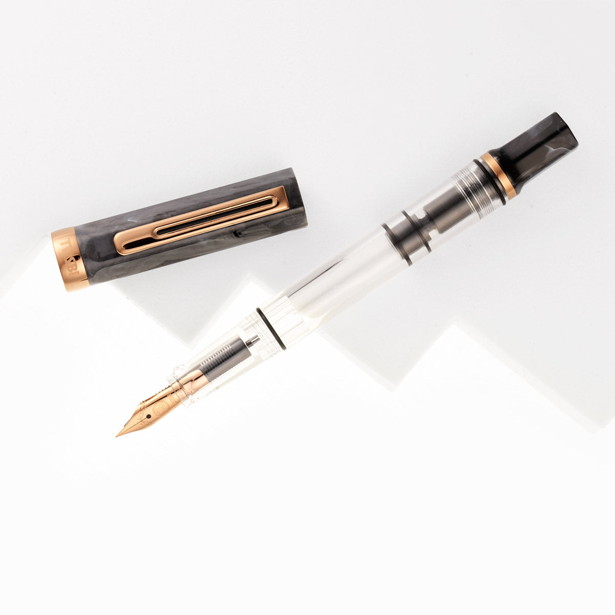 TWSBI Eco Fountain Pen Black Marble with Bronze - Sfeerfoto