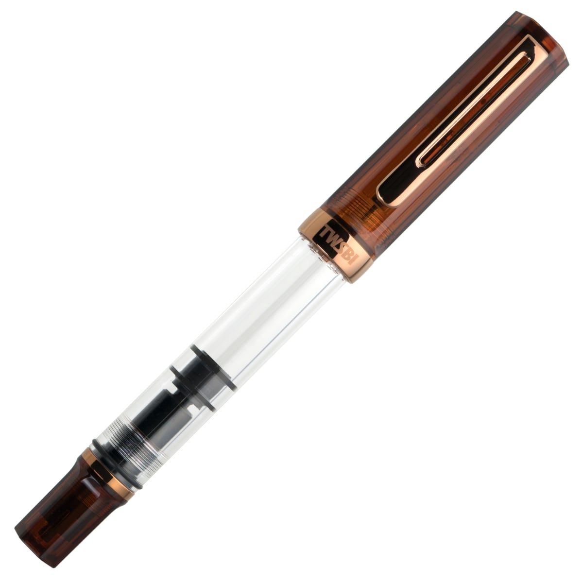 TWSBI Eco Fountain Pen Rootbeer with Bronze - Pen met dop op de vulpen