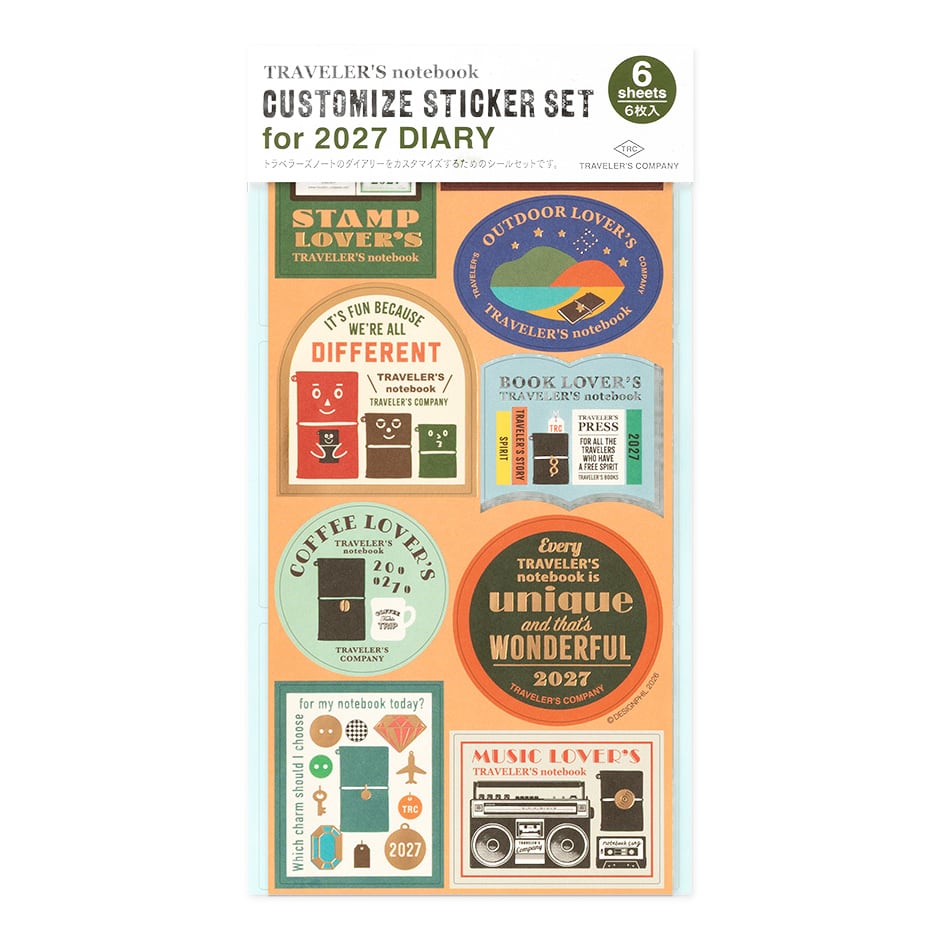 TRAVELER'S Notebook - Diary 2027 Customized Sticker Set 