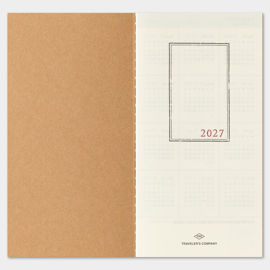 TRAVELER'S Refill Regular Diary 2027 - Monthly