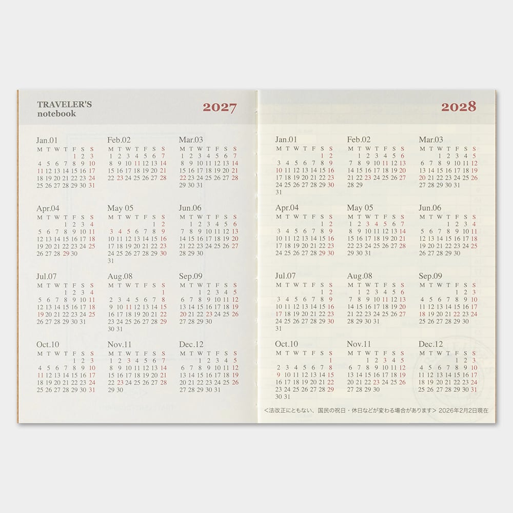 TRAVELER'S Refill Passport Diary 2027 - Monthly