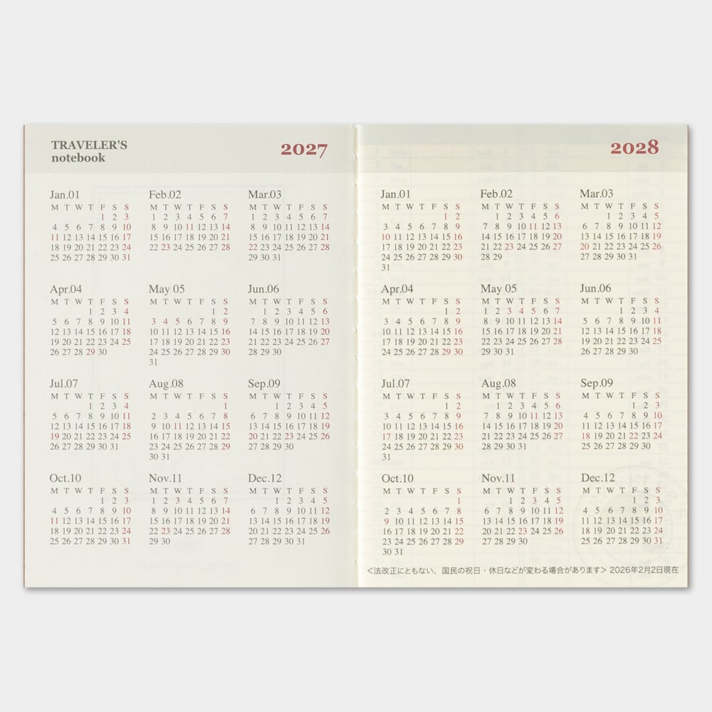 TRAVELER'S Refill Passport Diary 2027 - Weekly