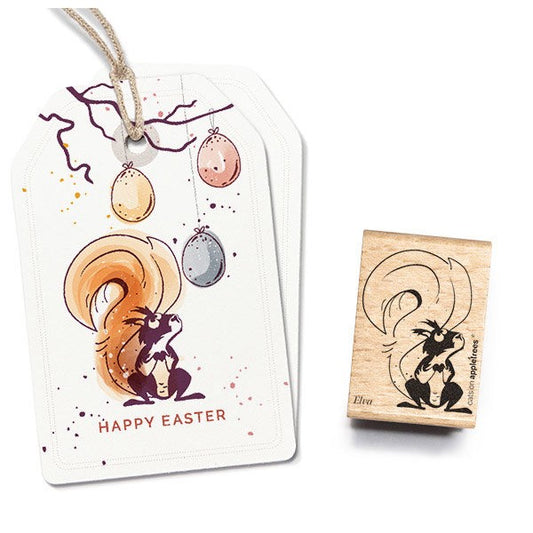 Cats on Appletrees Stamp - Squirrel Elva